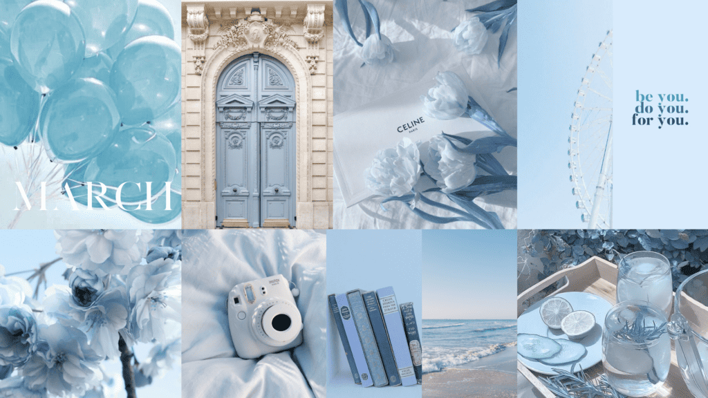 March Free Aesthetic Wallpapers - Desktop Blue 1