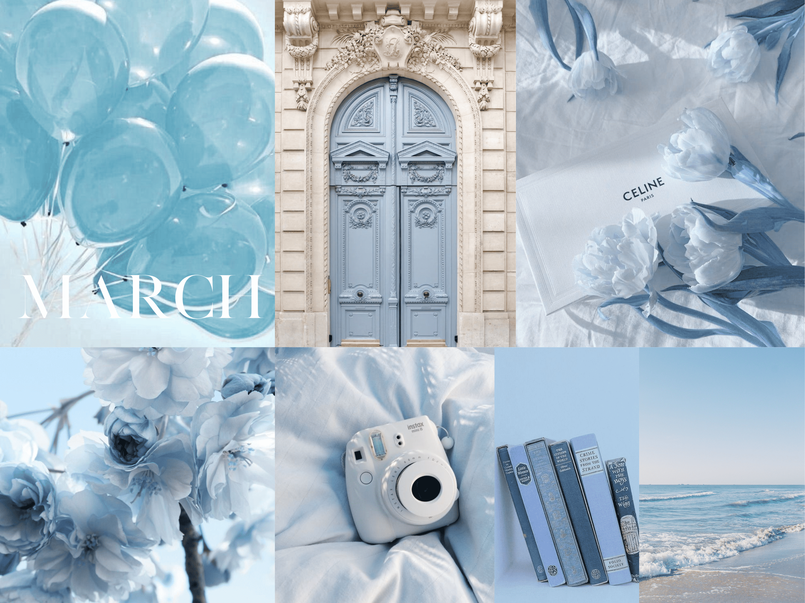 March Free Aesthetic Wallpapers - iPad Horizontal Blue