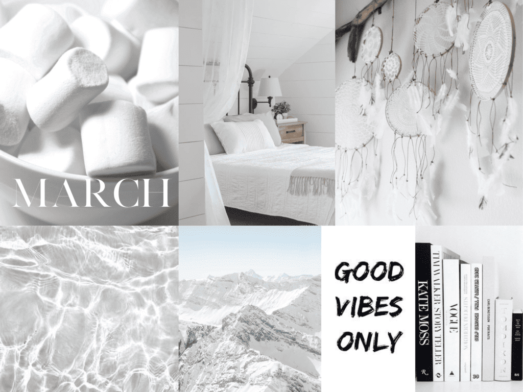 March Free Aesthetic Wallpapers - iPad Horizontal White