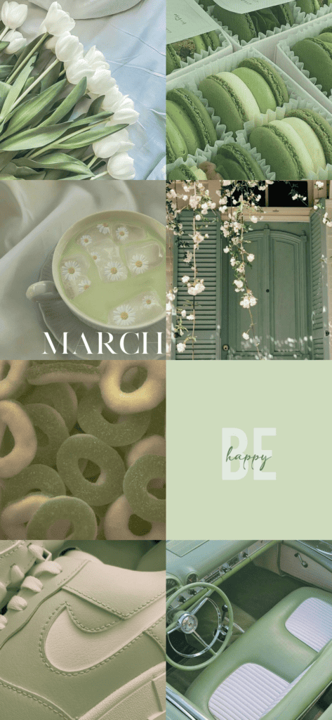 March Free Aesthetic Wallpapers - iPhone Pro Green 1