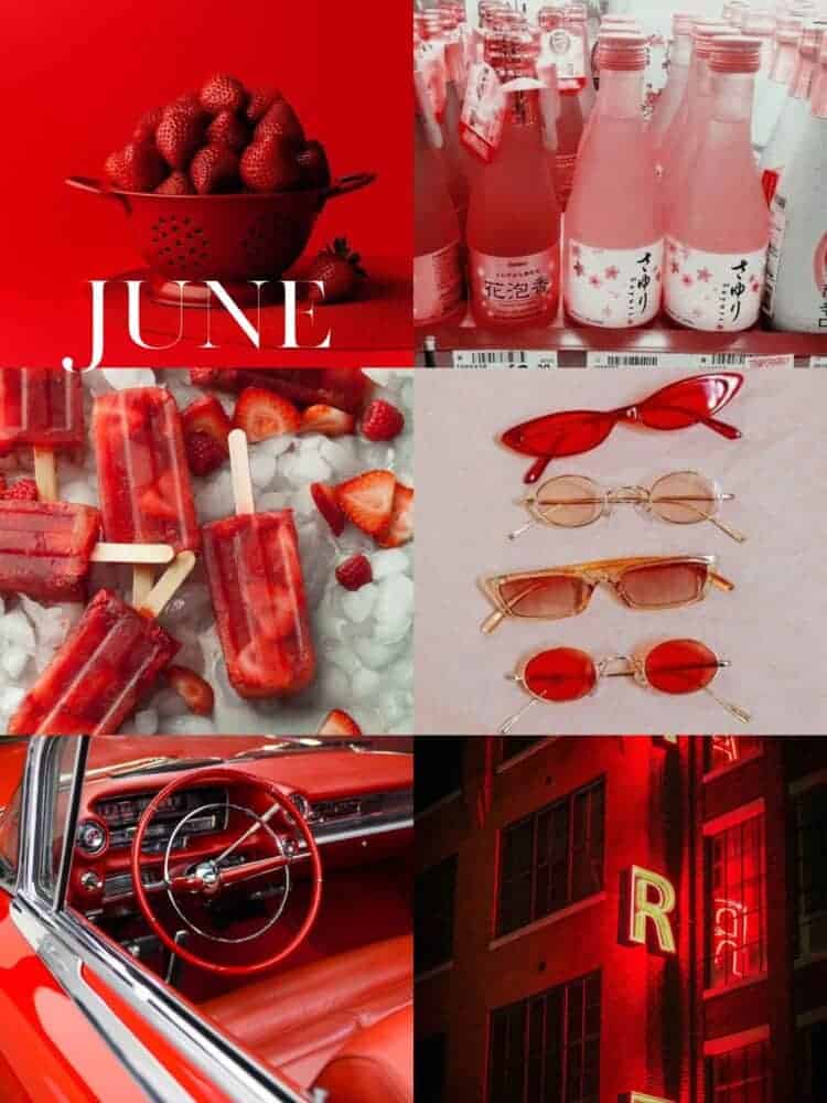 Free Aesthetic Wallpaper June iPad Vertical Red