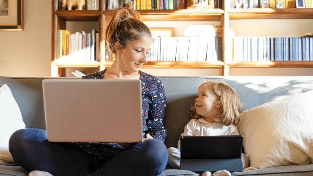 Passive online business ideas - Mum and  Young Daughter