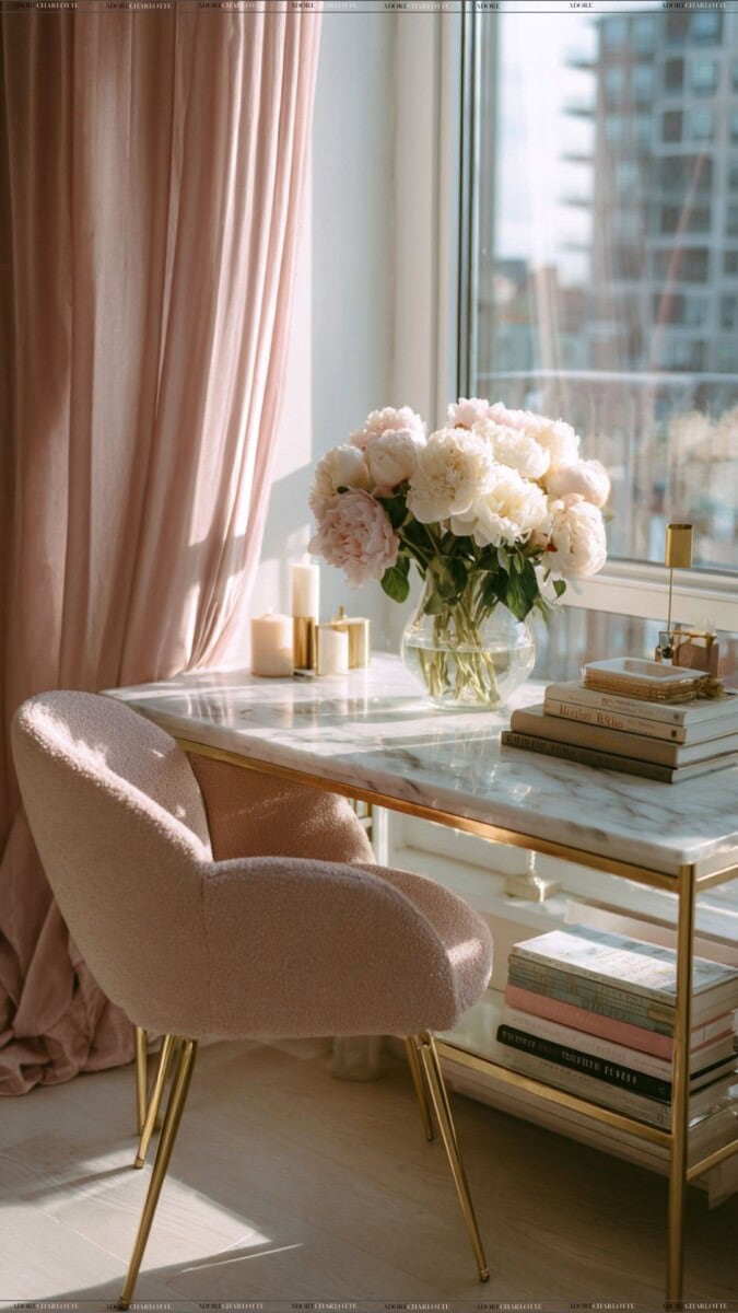 Perfect marble desk space.