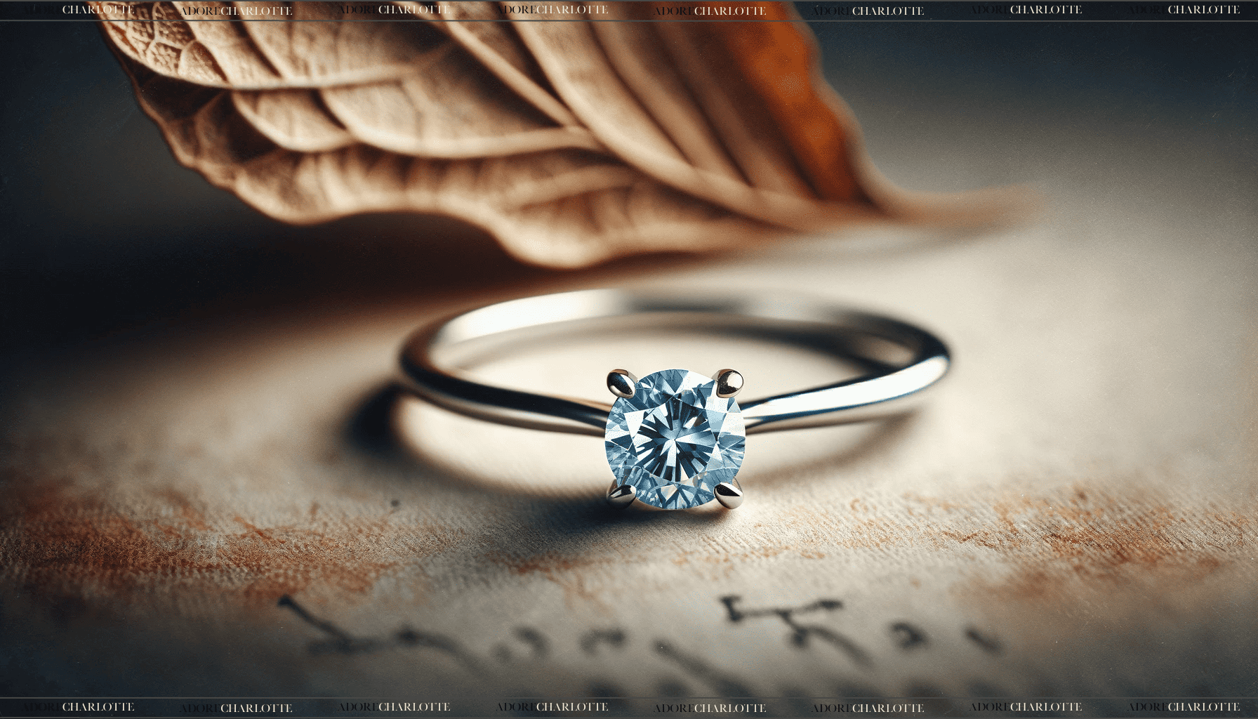Artistic representation of a Classic Solitaire Blue Diamond Ring. The ring showcases a stunning blue diamond set in a minimalist solitaire design. The diamond's unique beauty is emphasized against a contrasting, textured background, highlighting the ring's simplicity and sophisticated elegance.