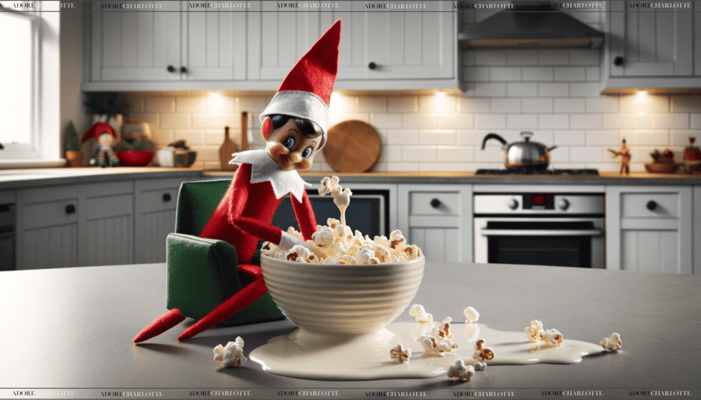 Elf On The Shelf Ideas Sticky Popcorn