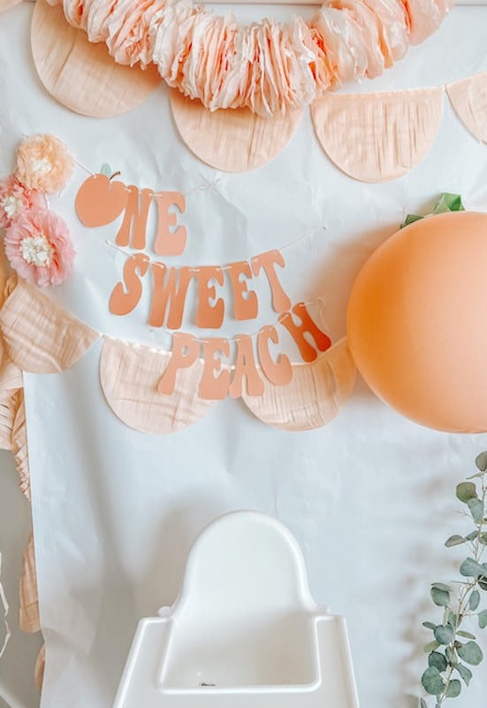 Karins Kottage Sweet as a Peach Girl First Birthday Party Theme