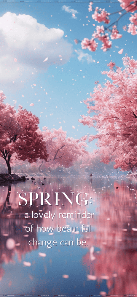 An Iphone Mockup with Cherry Blossoms Theme iphone wallpapers SPRING.