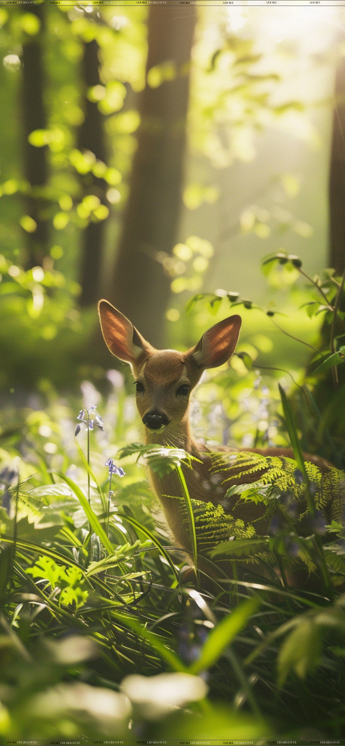 An Iphone Mockup with Awakening of the Forest & Small Deers Theme iphone wallpapers Baby Deer.