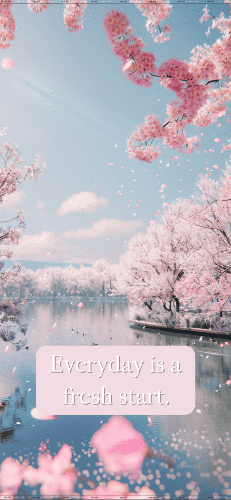 An Iphone Mockup with Cherry Blossoms Theme iphone wallpapers Fresh Start.