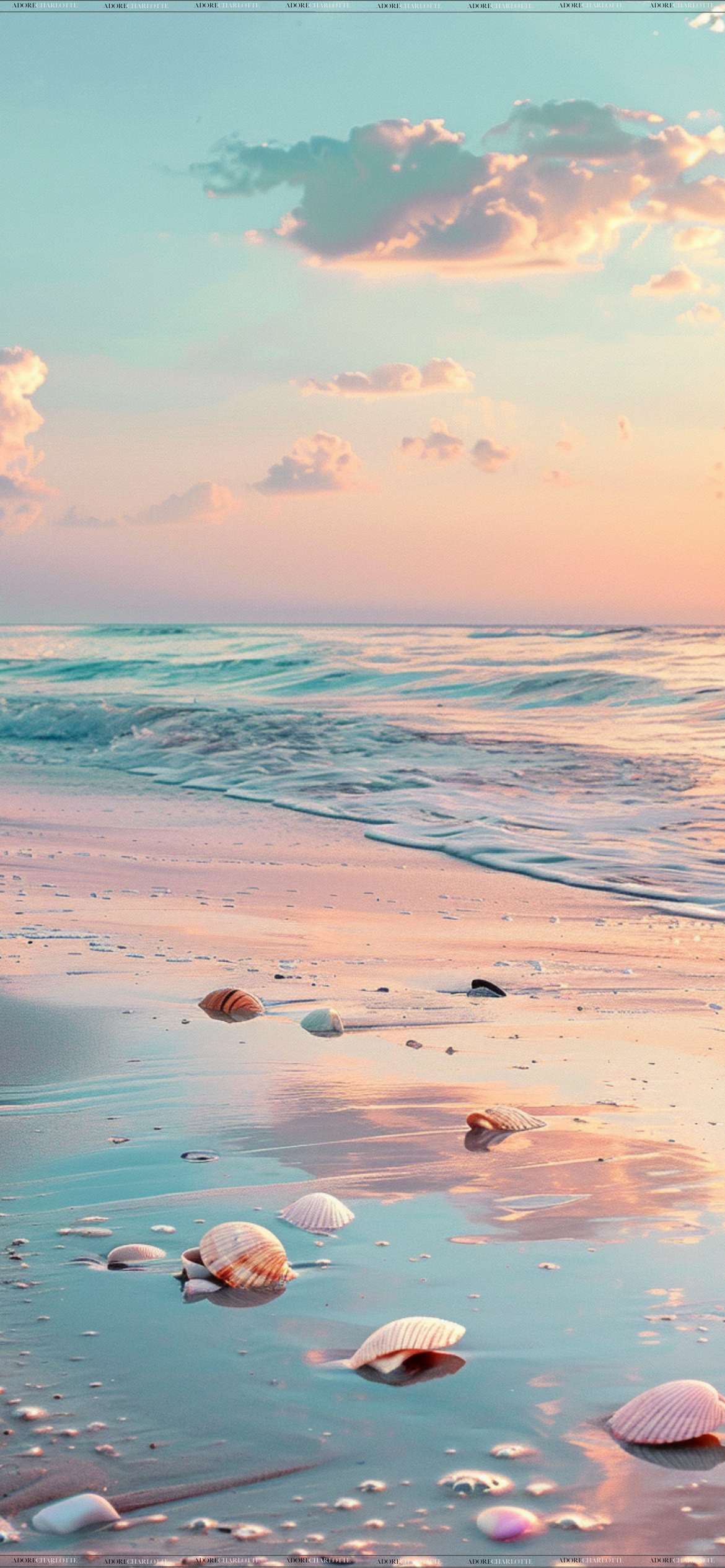 An iPhone Mockup with Serenity at Dawn Theme iPhone wallpapers Beach Dawn.