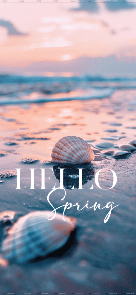 An iPhone Mockup with Serenity at Dawn Theme iPhone wallpapers Hello Spring.