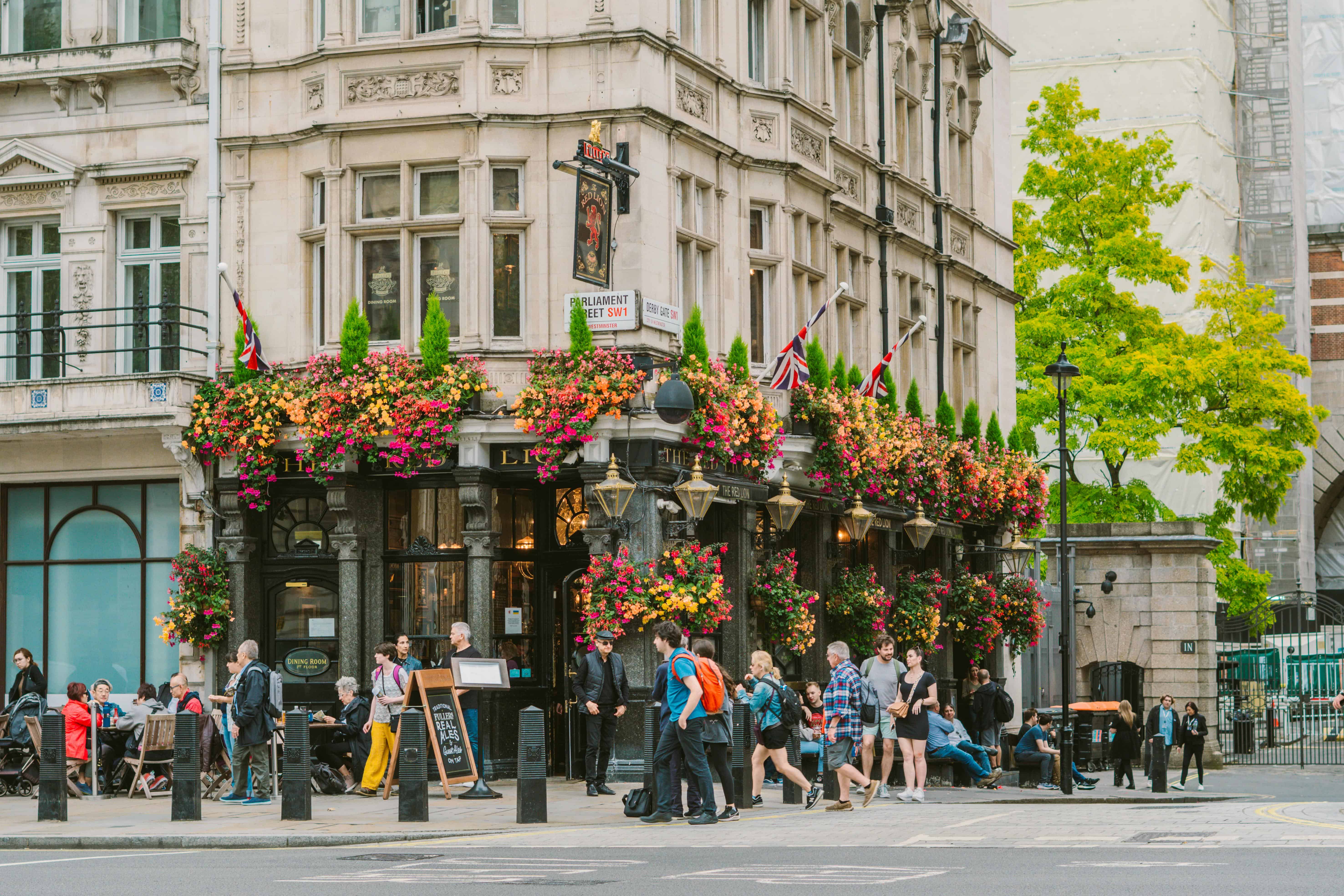 A busy pub on Parliament Street London SW1