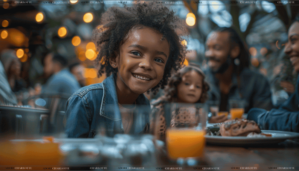 Kids Eat Free Restaurants family enjoying a meal out