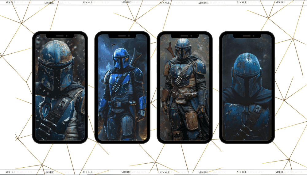 Mandalorian iPhone Pro Max & Plus Wallpaper Blue