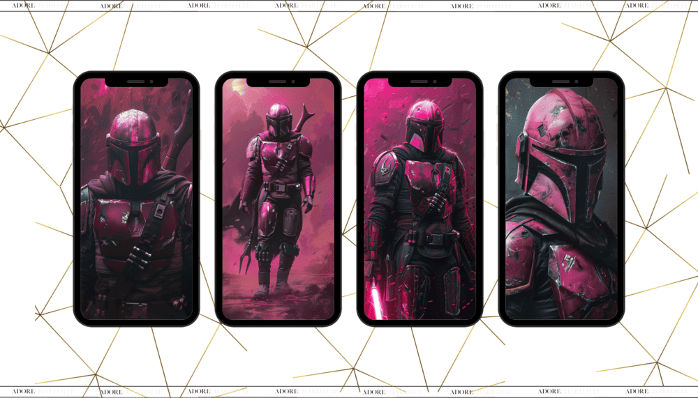 Mandalorian iPhone Pro Max & Plus Wallpaper Pink
