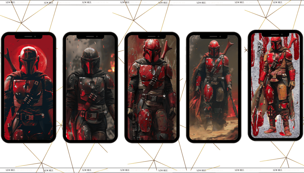 Mandalorian iPhone Pro Max & Plus Wallpaper Red