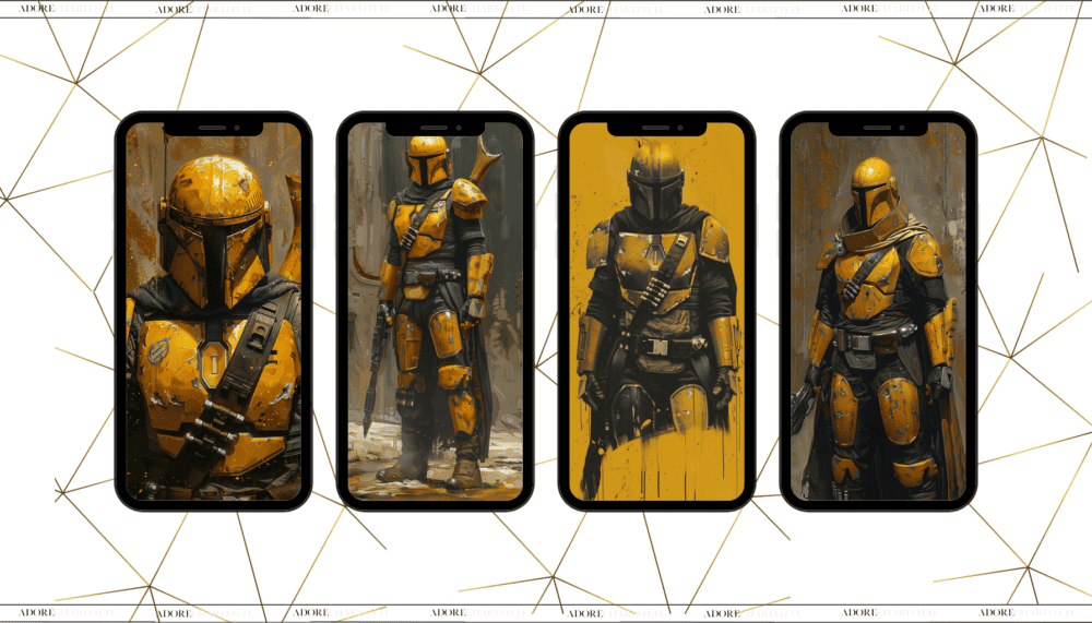 Mandalorian iPhone Pro Max & Plus Wallpaper Yellow