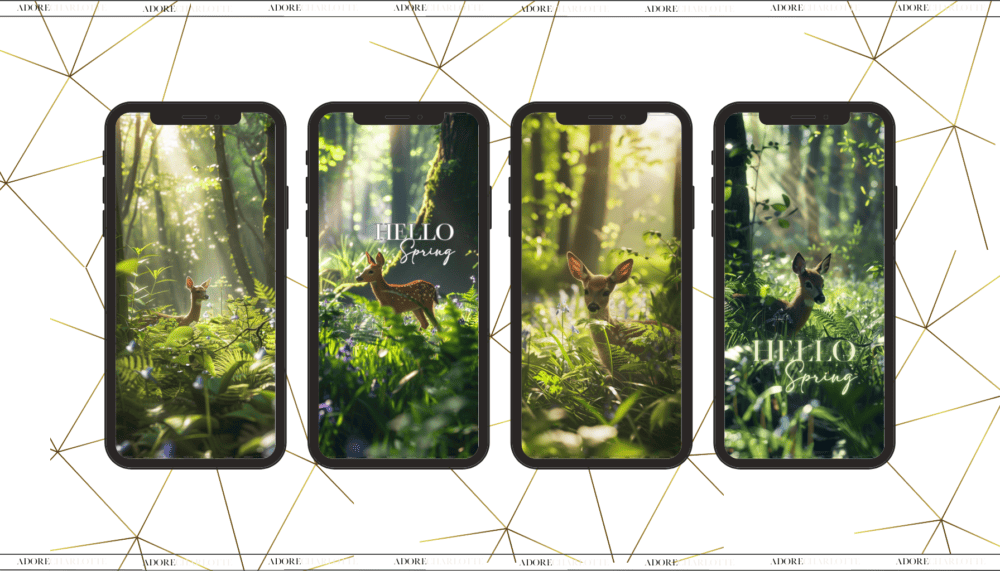 An Iphone Mockup with Awakening of the Forest & Small Deers Theme iphone wallpapers