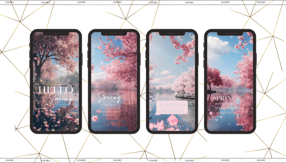 An Iphone Mockup with Cherry Blossoms Theme iphone wallpapers