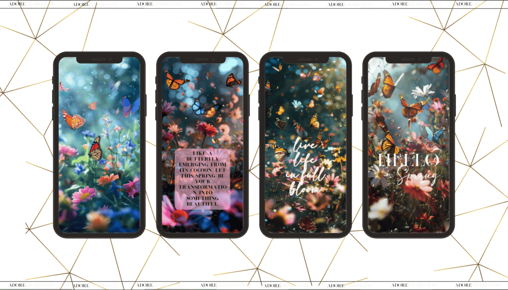An iPhone Mockup with Garden Bliss Theme iPhone wallpapers