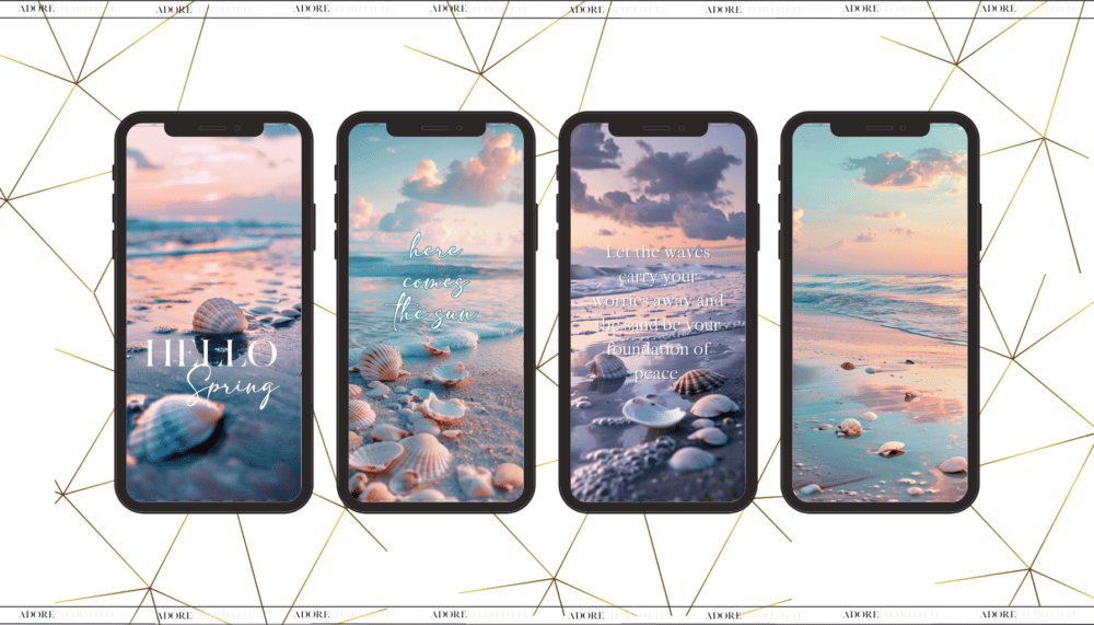 An iPhone Mockup with Serenity at Dawn Theme iPhone wallpapers