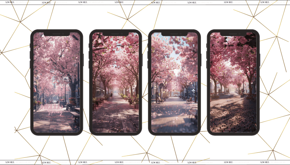 An iPhone Mockup with Urban Spring Theme iPhone wallpapers