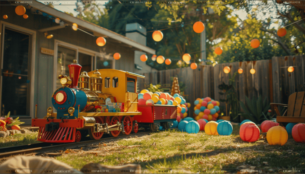 All Aboard Train Boy First Birthday Theme Party Outdoor Decorations 