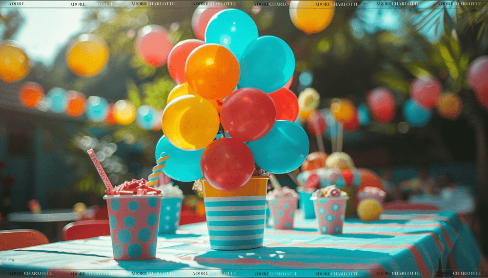 Baby Boy First Birthday Colour Splash Theme Party Table Decorations.