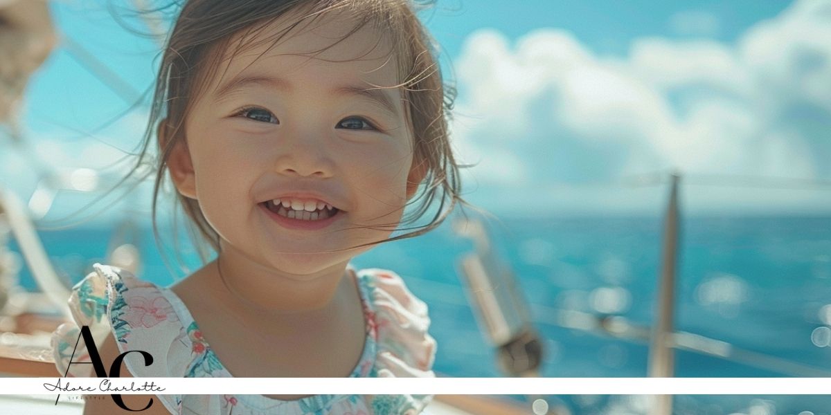 a beautiful toddler on a sailing boat.