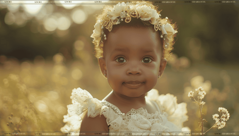 Elegant Baby Girl Names Adorable Black Baby Girl Princess in the sunset