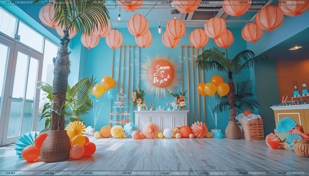 Sunny ONE Summer Beach Bash Boy First Birthday Theme Party Indoor Decorations