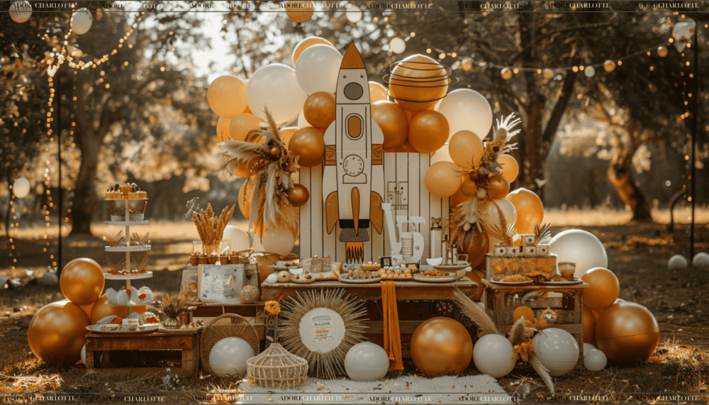 The Little Astronaut Boy First Birthday Theme Party Decorations 