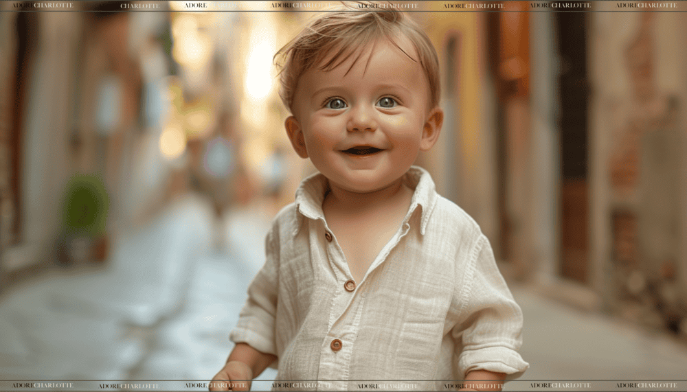super cute blonde boy in an empty street