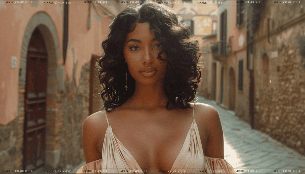 Deep Wave Hairstyles Woman on holiday