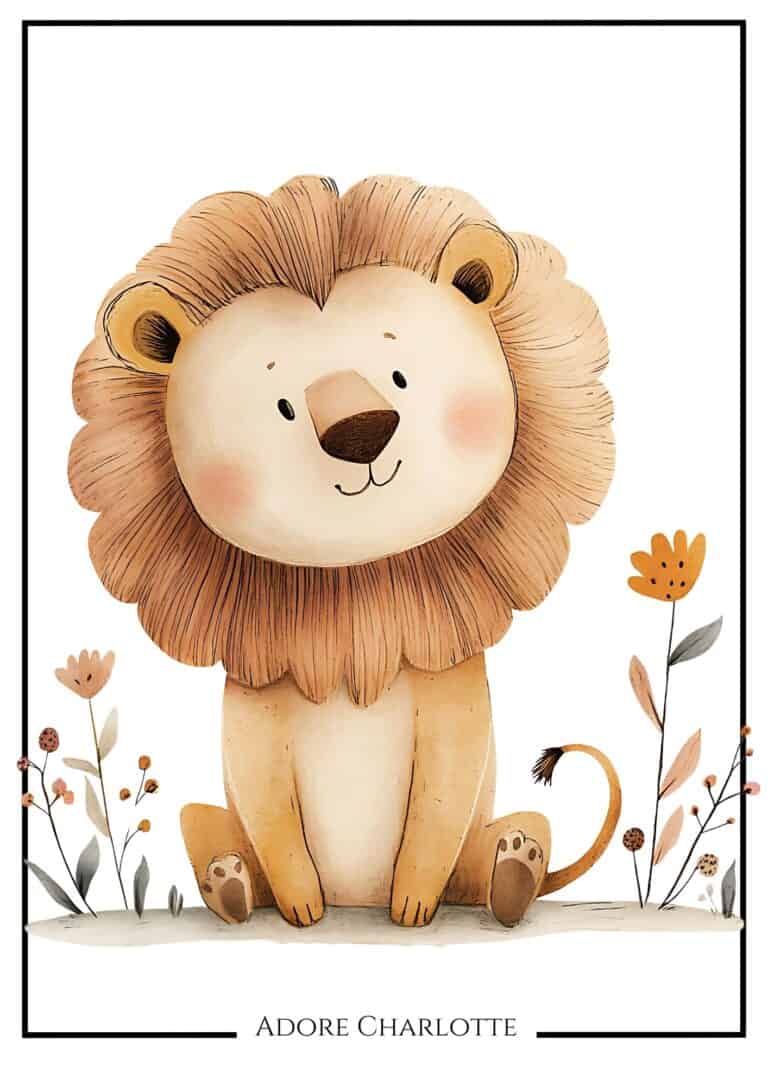 13 Adorable FREE Baby Lion Animal Nursery Wall Art Printable - Adore ...