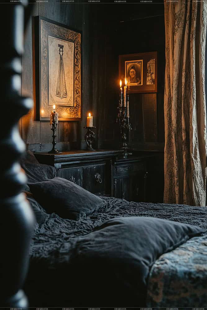 Dark and Dreamy Rustic Boho Witchy Bedroom