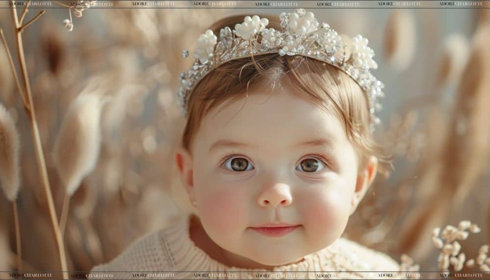 Middle Name for Gianna adorable baby with a white flower crown