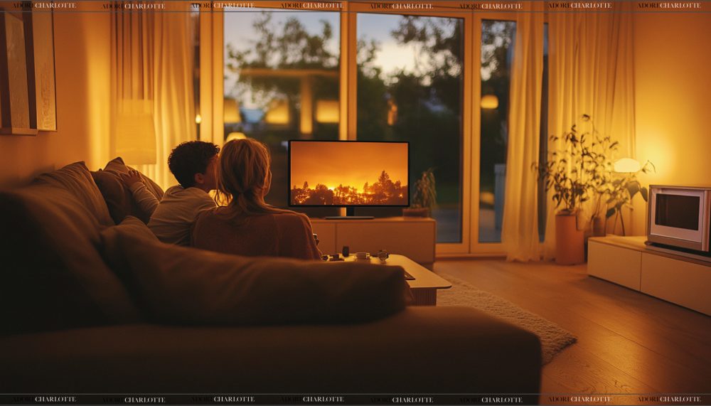 Evening relaxing at home.