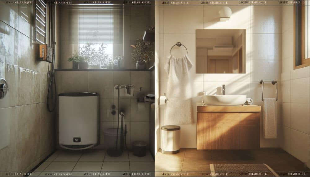 Old bathroom vs new bathroom