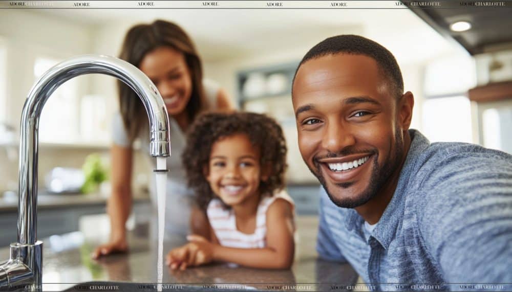 Family enjoying fresh cleaning tap water Energy-Efficient Plumbing Solutions