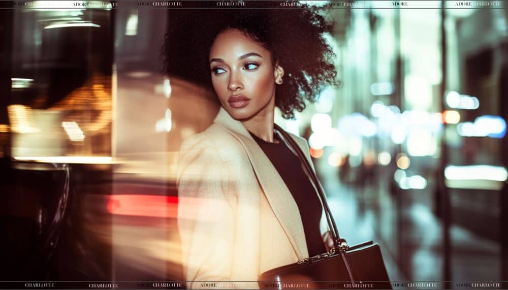 stylish woman with a designer handbag