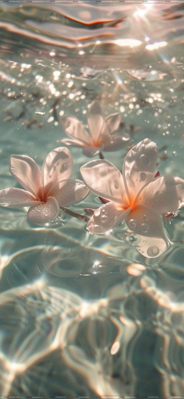 Aesthetic Flowers in Water Phone Wallpaper