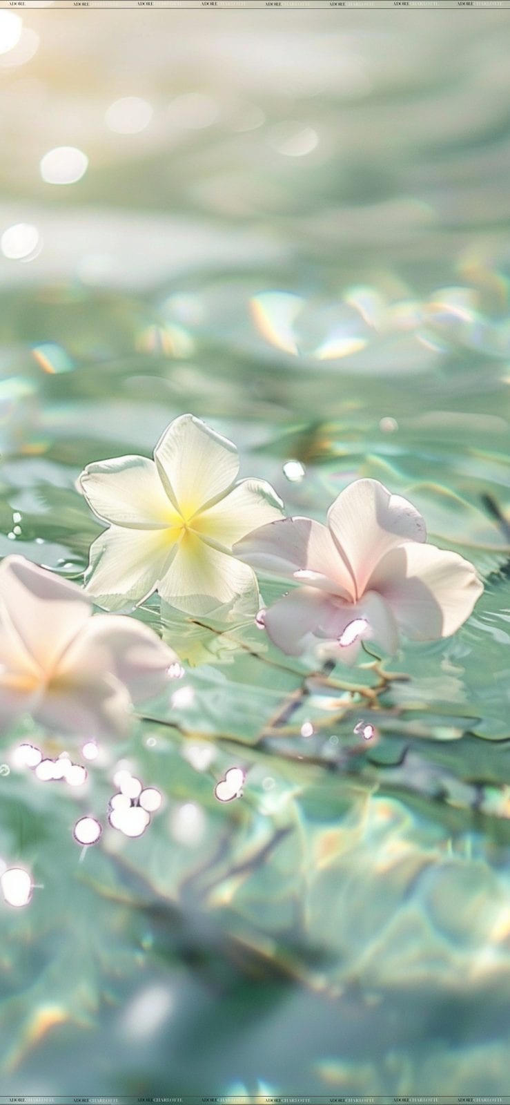 Flowers in Water Phone Wallpaper