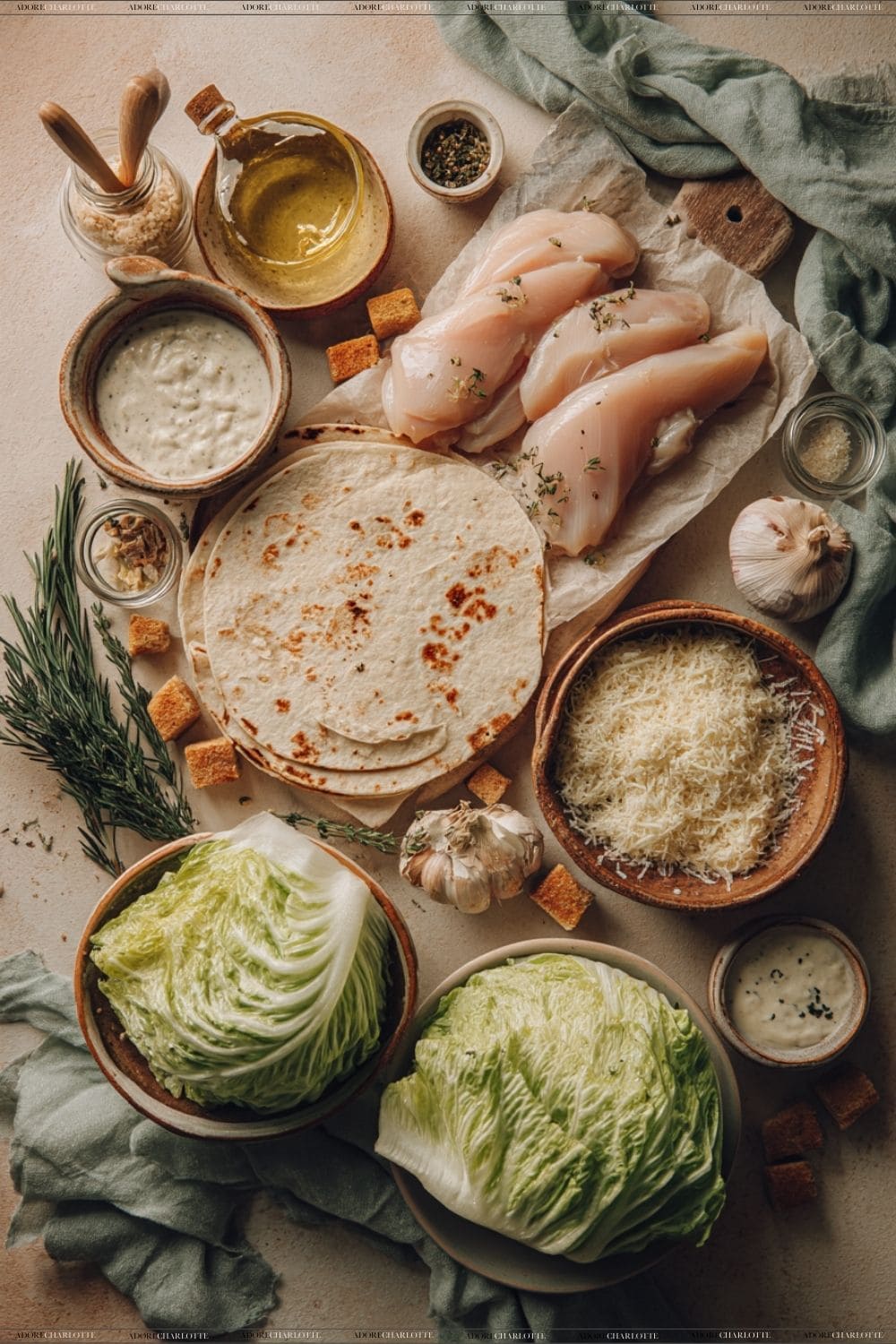 Air Fryer Chicken Caesar Wraps Ingredients