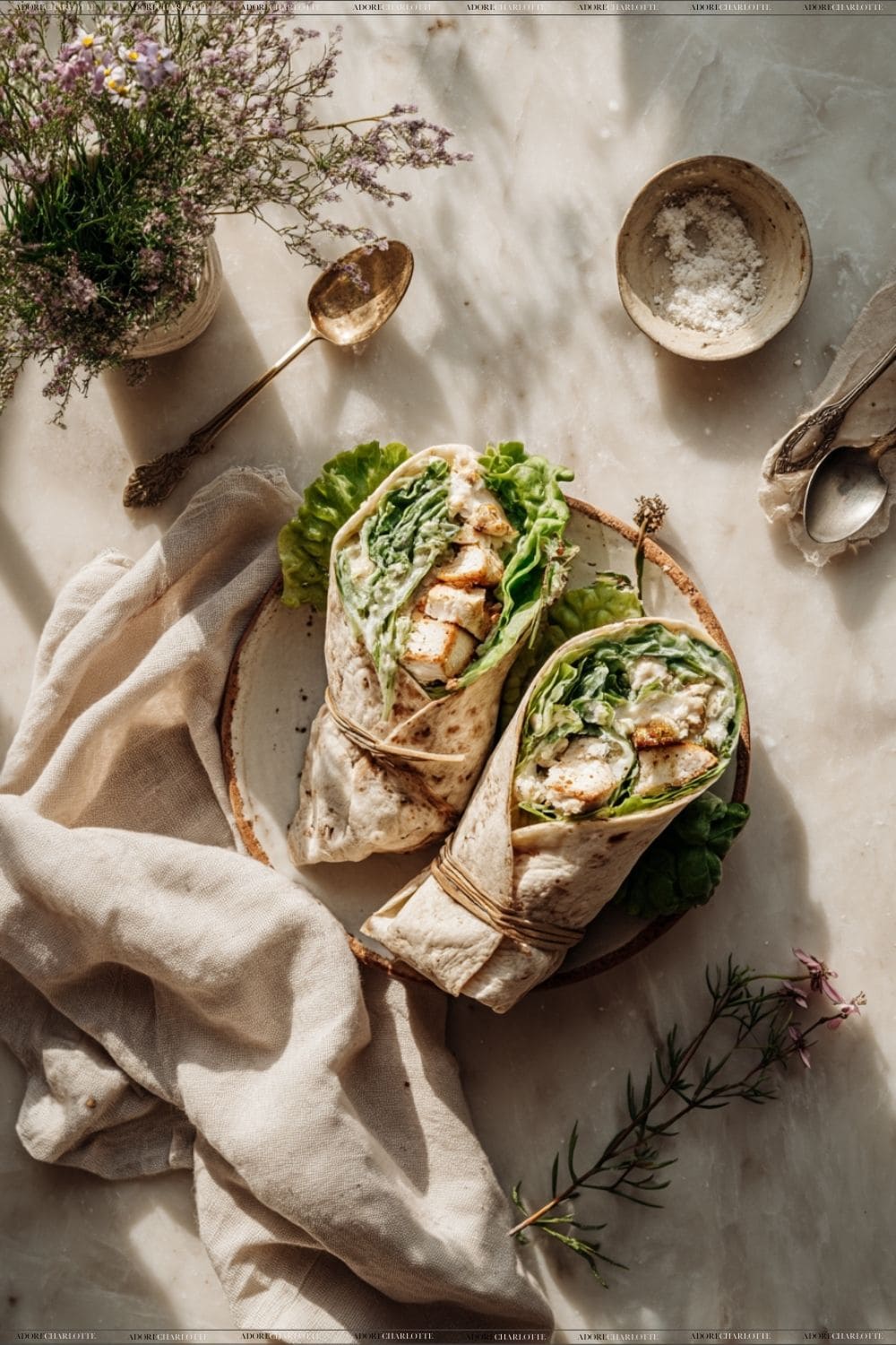 Air Fryer Chicken Caesar Wraps