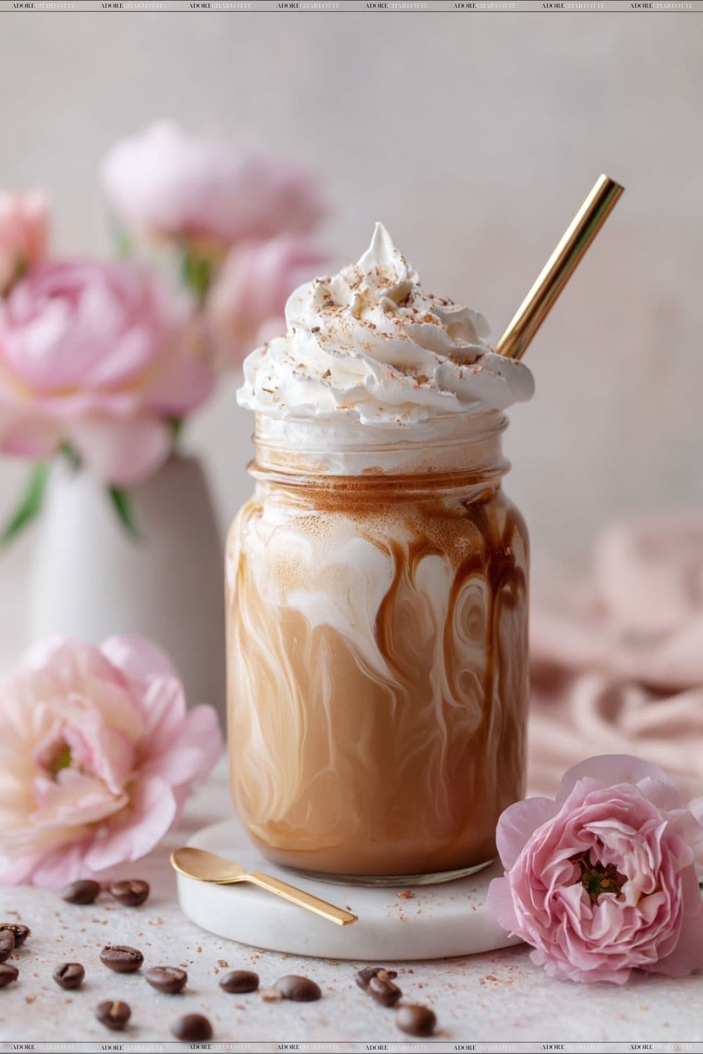 Caramel Coffee Frappe with Whipped Cream 