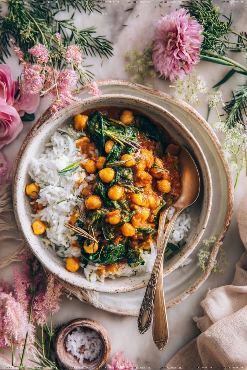 Chickpea and Spinach Curry Gourmet Family Friendly Air Fryer Dinners
