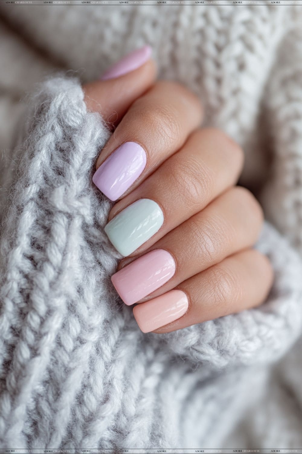 Classic Pastel Perfection Stunning Baby Shower Nails