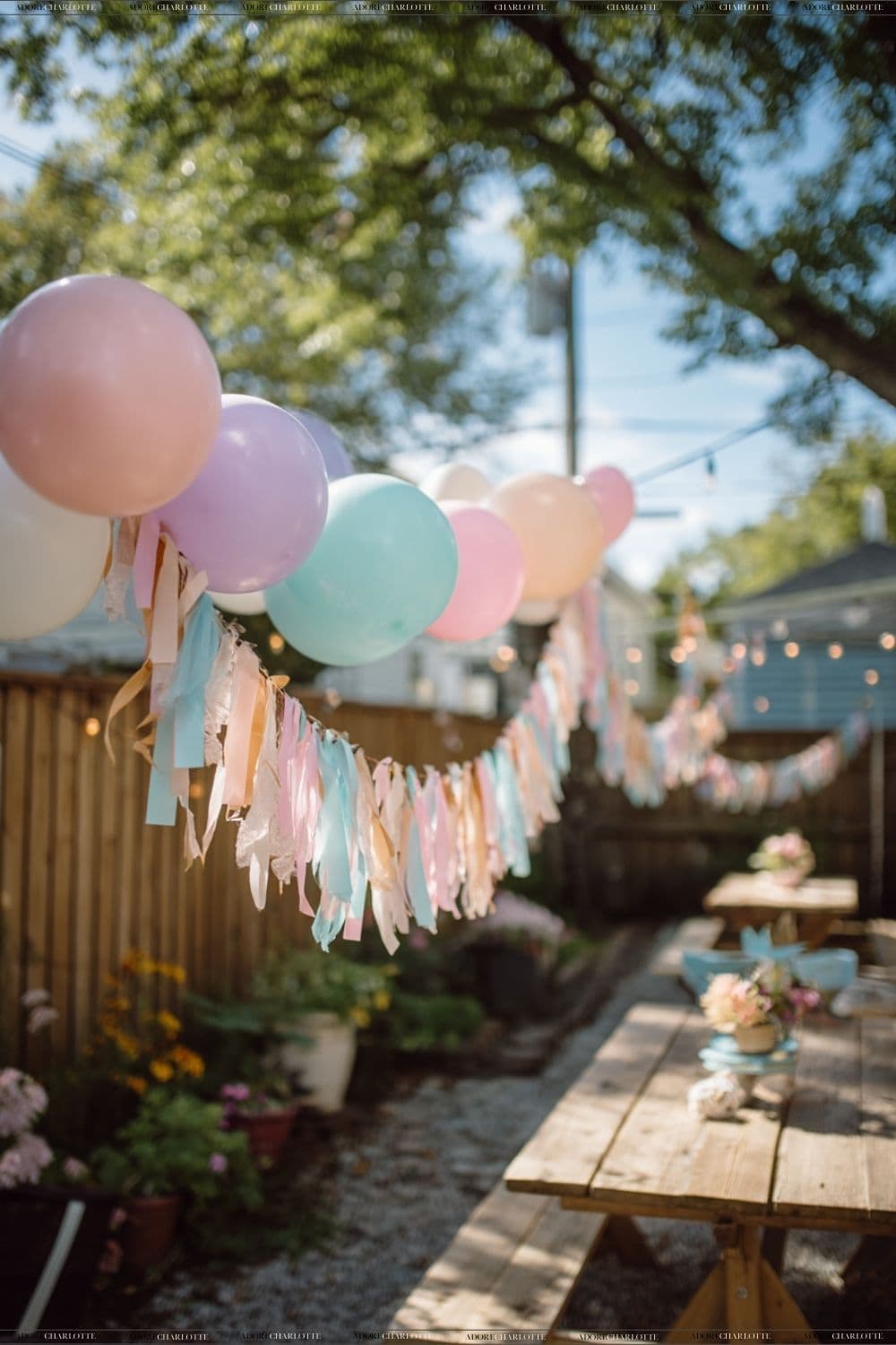 Colorful DIY Party Banners Creative Backyard Birthday Party Decor Ideas