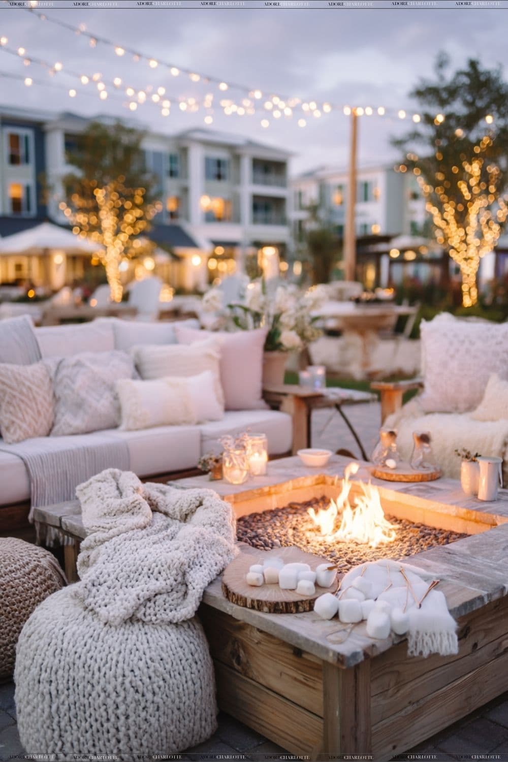 Cozy Fire Pit Lounge Area Creative Backyard Birthday Party Decor Ideas